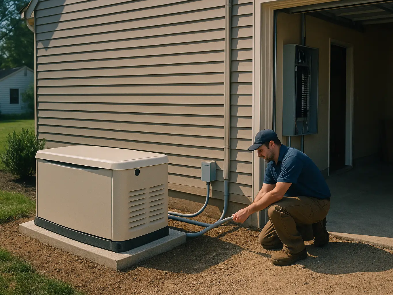Whole-home generator and panel upgrade, two of the electrician lead types we generate